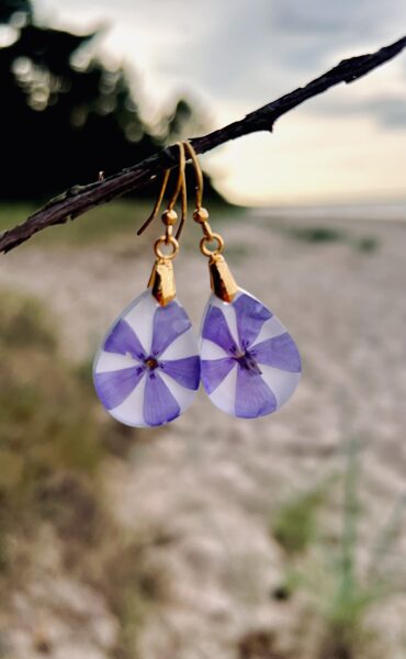 Auskari "Violetais zieds"